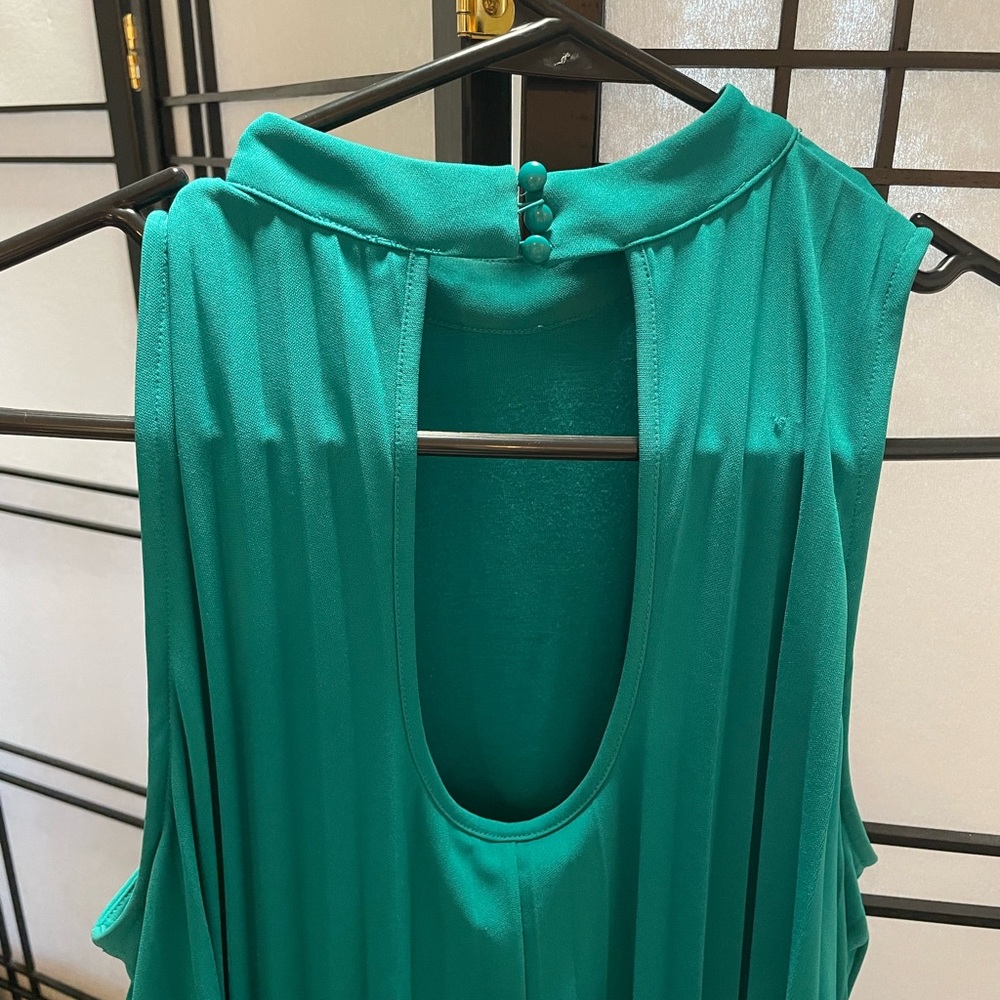 Anthropologie Green Pleated Swing Dress by Tracy Reese - Picture 3 of 5
